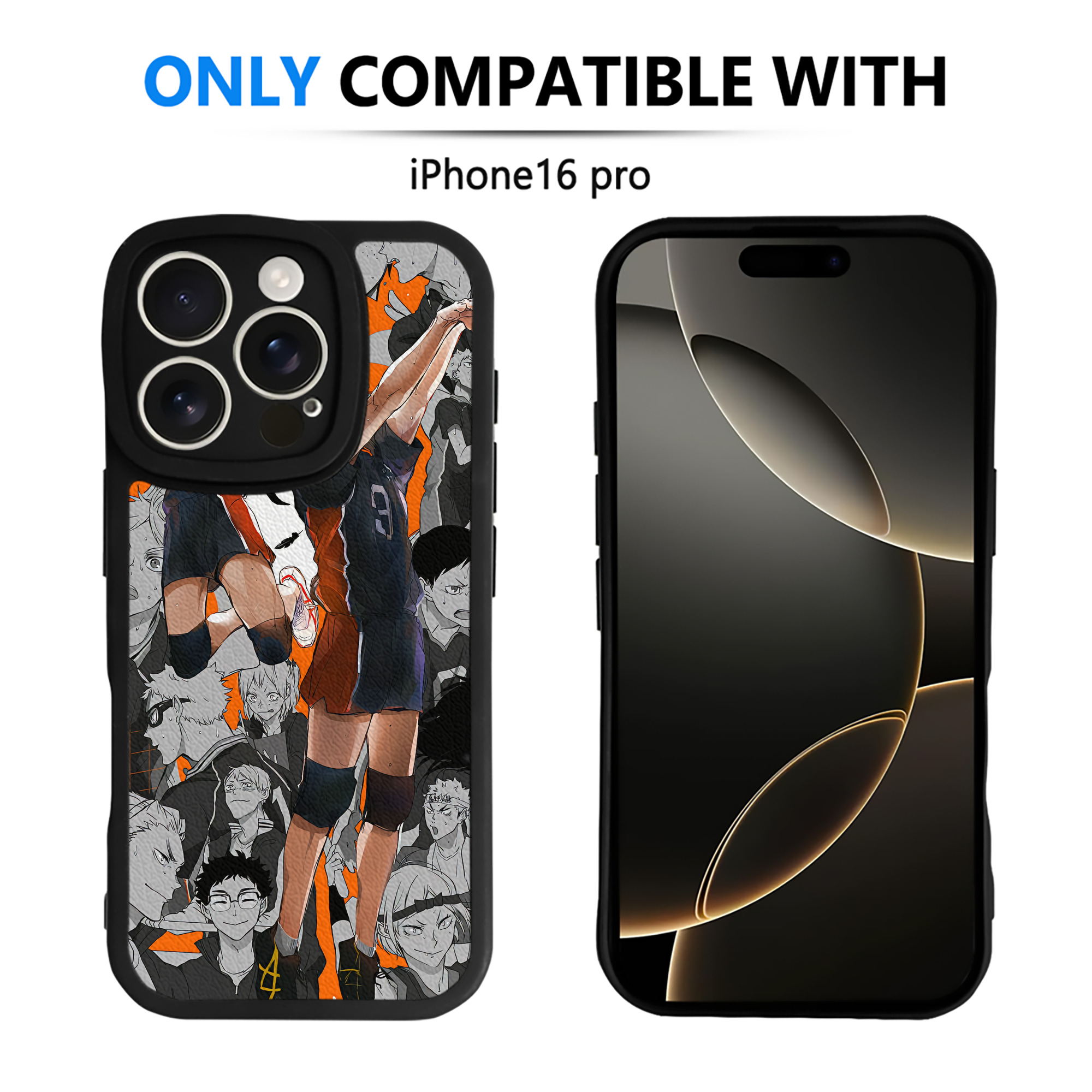 （画像用） ハイキュー!! Haikyu!! 【iPhone 16シリーズ対応】シリコンスマホケース（レザー調） 材質：シリコン
